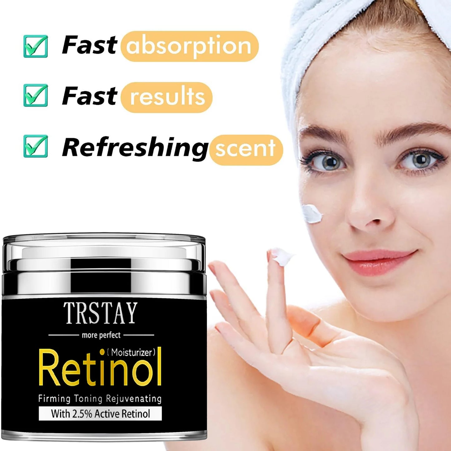 Retinol firming and refreshing face cream, mild and non irritating, smoothes wrinkles, reduces fine lines and makes skin soft Peaceful Pleasures Health and Wellness