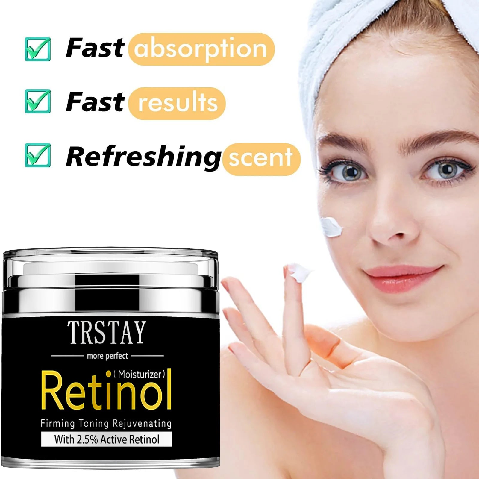 Retinol firming and refreshing face cream, mild and non irritating, smoothes wrinkles, reduces fine lines and makes skin soft Peaceful Pleasures Health and Wellness