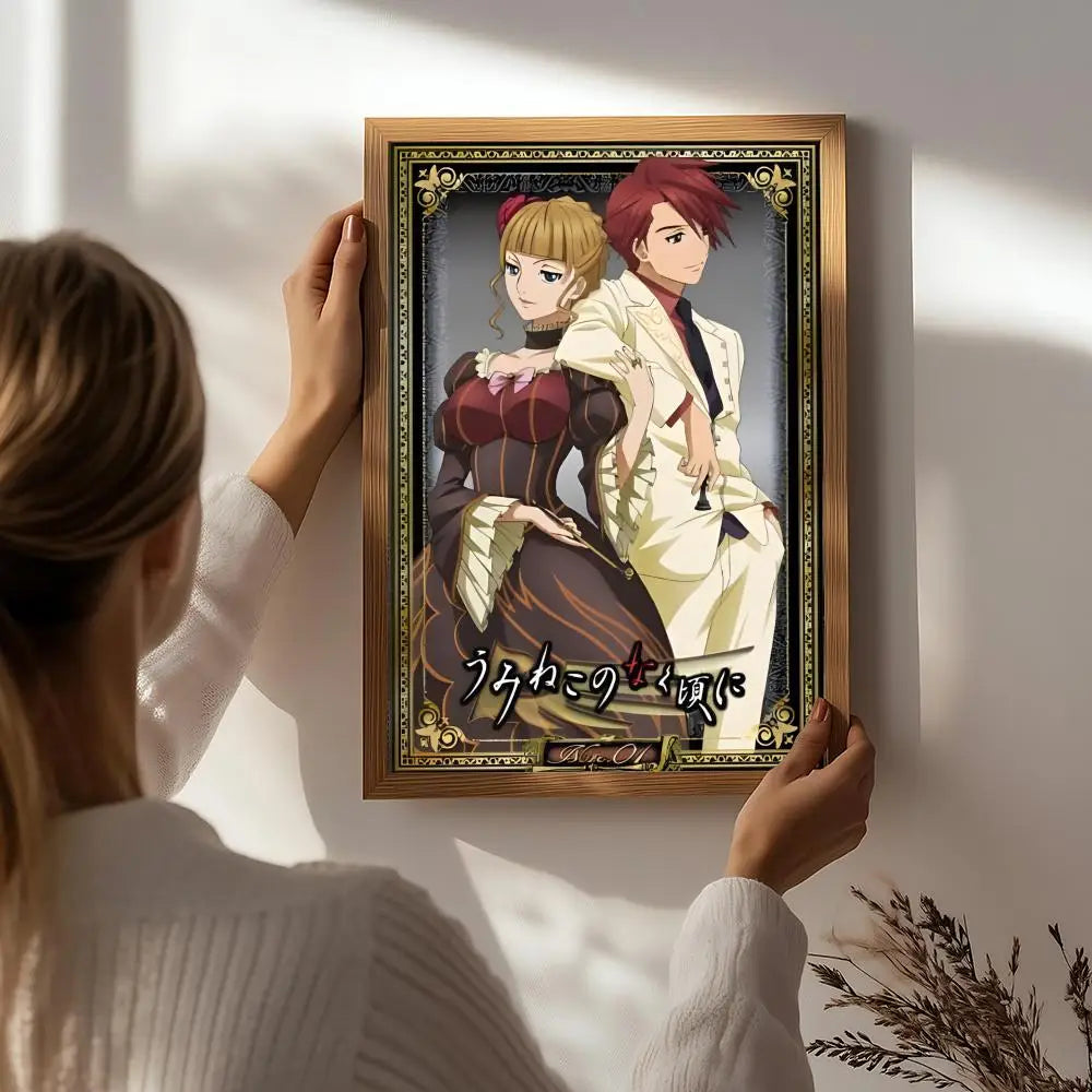 Umineko When They Cry Anime Poster – HD Self-Adhesive Wall Art Anime Wall Poster Peaceful Pleasures Health and Wellness White3 21X30cmNoframe