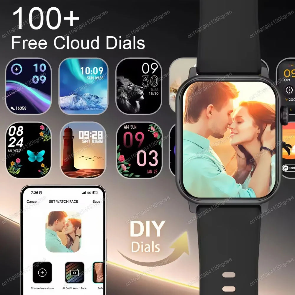2026 New Smart Watch with Voice Calling Health Monitor IP68 Water Resistance Smart Notifications Voice Assistant Smartwatch Hw12 Peaceful Pleasures Health and Wellness