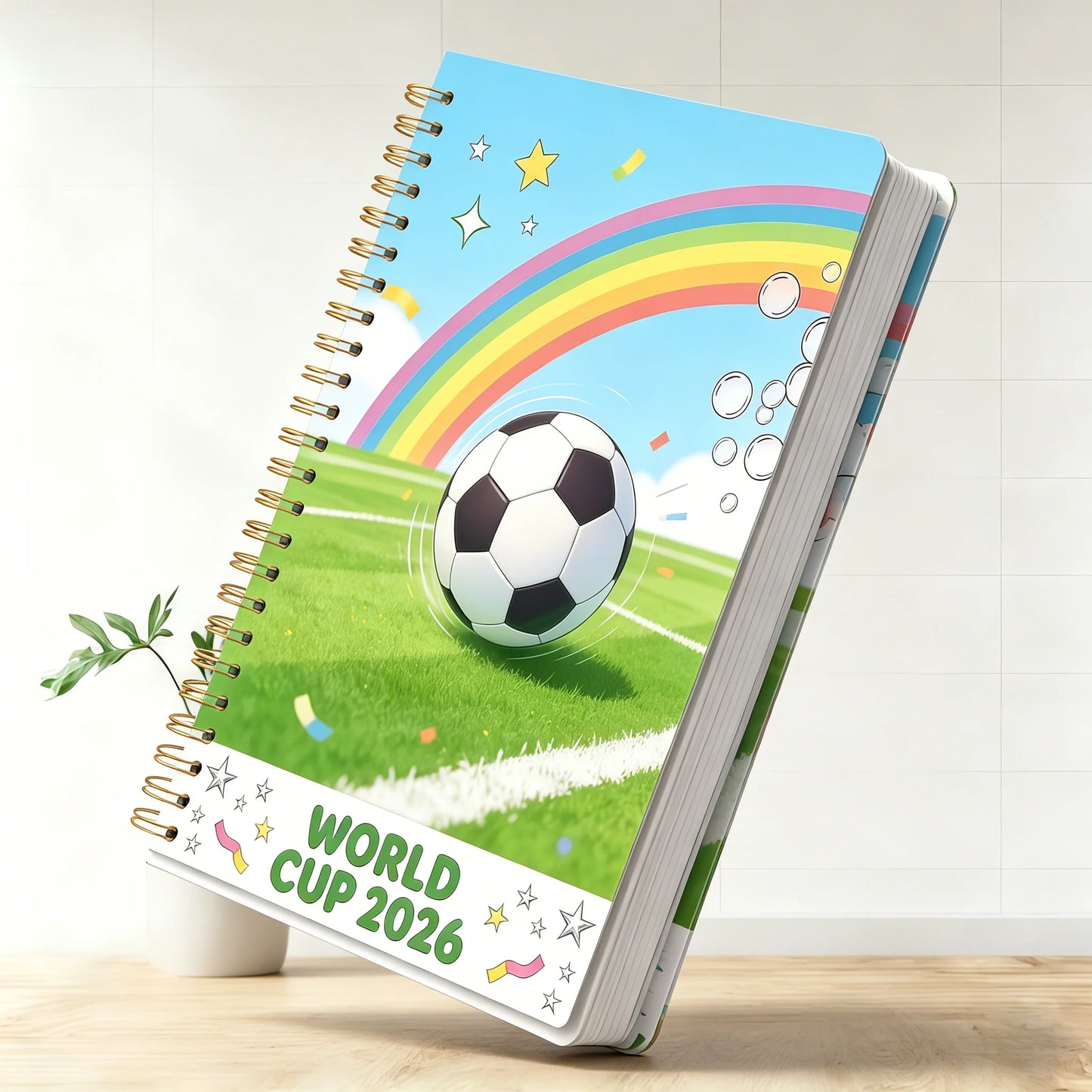 2026 World Cup Soccer Notebook Cute Spiral Journal Kids Football Fans
