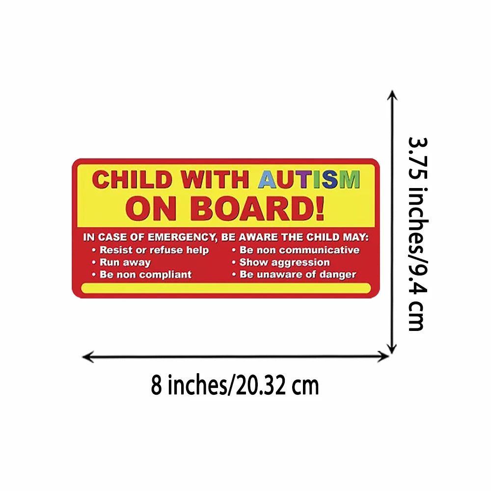 2Pack Child with Autism on board sticker decal autistic awareness vehicle bumper car 8x3.75inch Peaceful Pleasures Health and Wellness