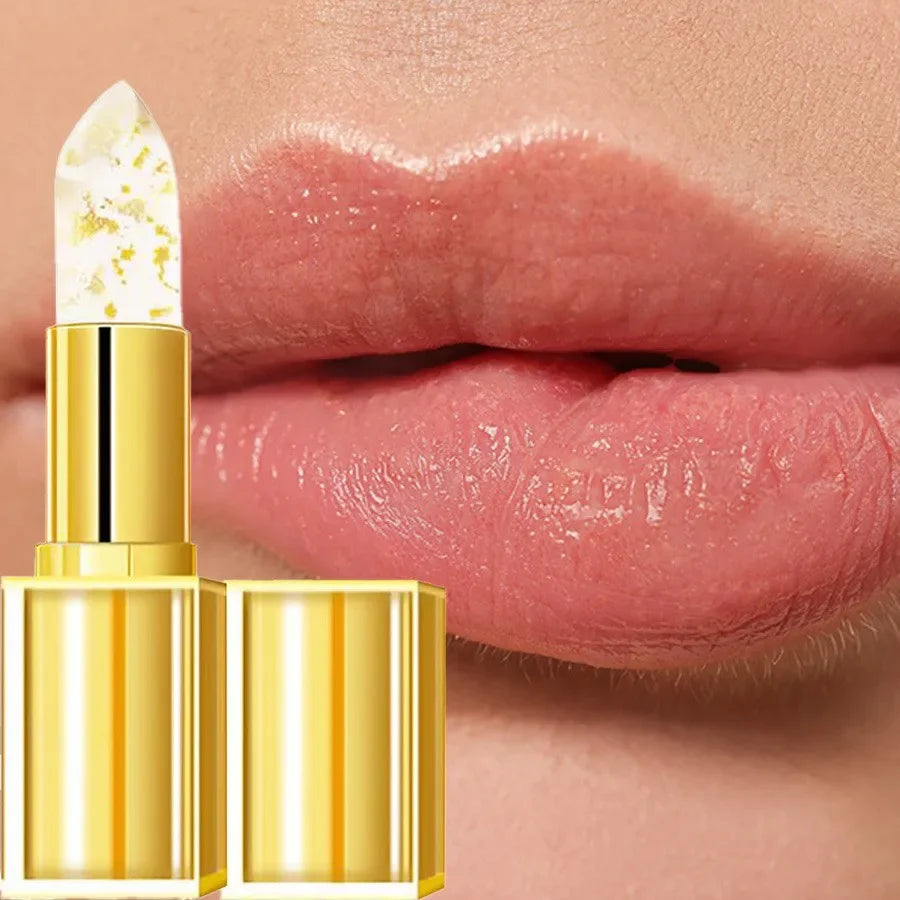 Gold Crystal PH Color Changing Lip Balm, Moisturizing High Shine Glossy Lipstick, Waterproof Non Sticky Cup Daily Lip Care Peaceful Pleasures Health and Wellness