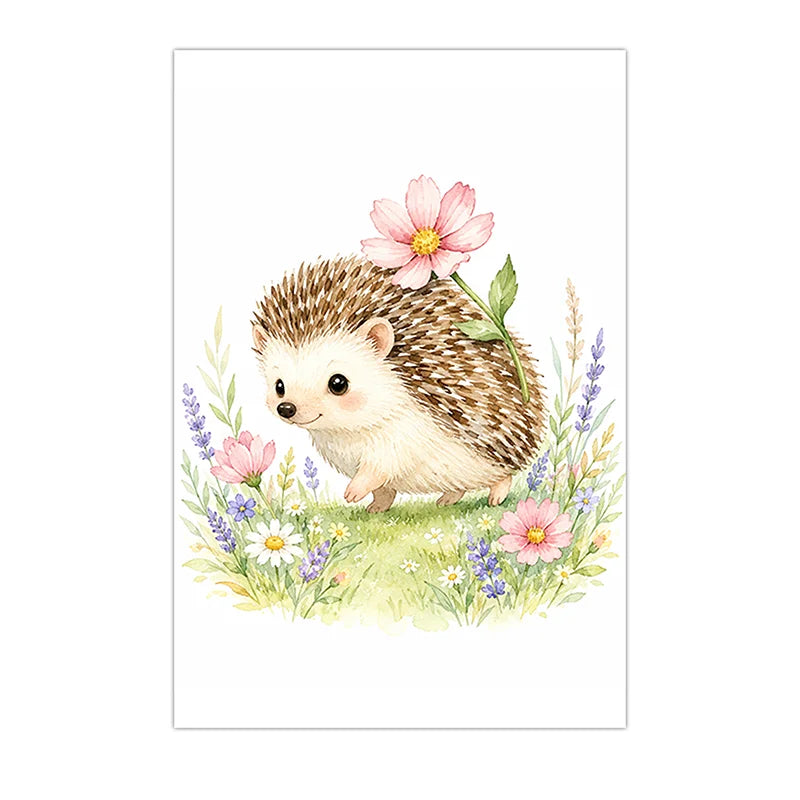 Nursery Animal Wall Art Canvas Painting Watercolor Cartoon Poster Baby Bedroom Home Decor Peaceful Pleasures Health and Wellness