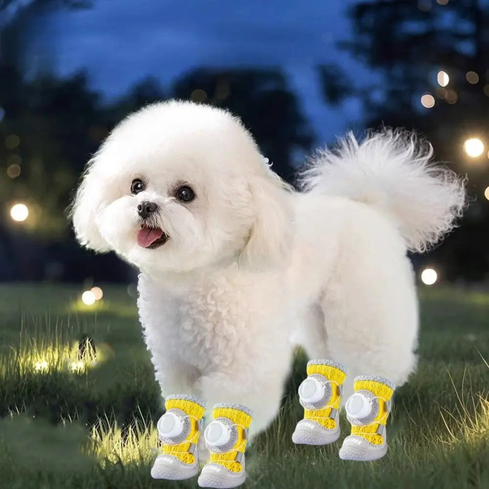 4-Pack Anti-Slip Reflective Dog Shoes | Soft Sole Paw Protectors