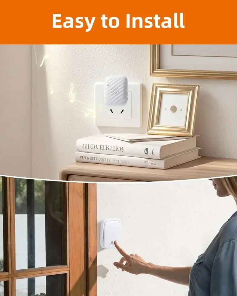 Wireless Doorbell No Batteries, 600ft Range, 38 Melodies, Waterproof for Home Office Peaceful Pleasures Health and Wellness