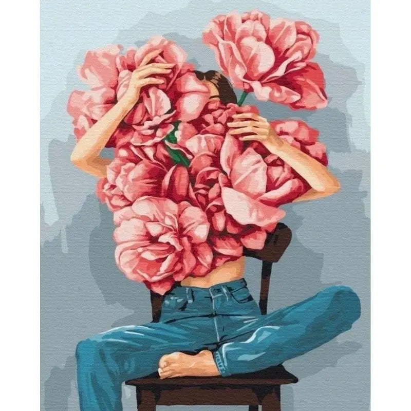 Paint by Numbers Kit Flower Girl – 60×75cm Canvas Art Set