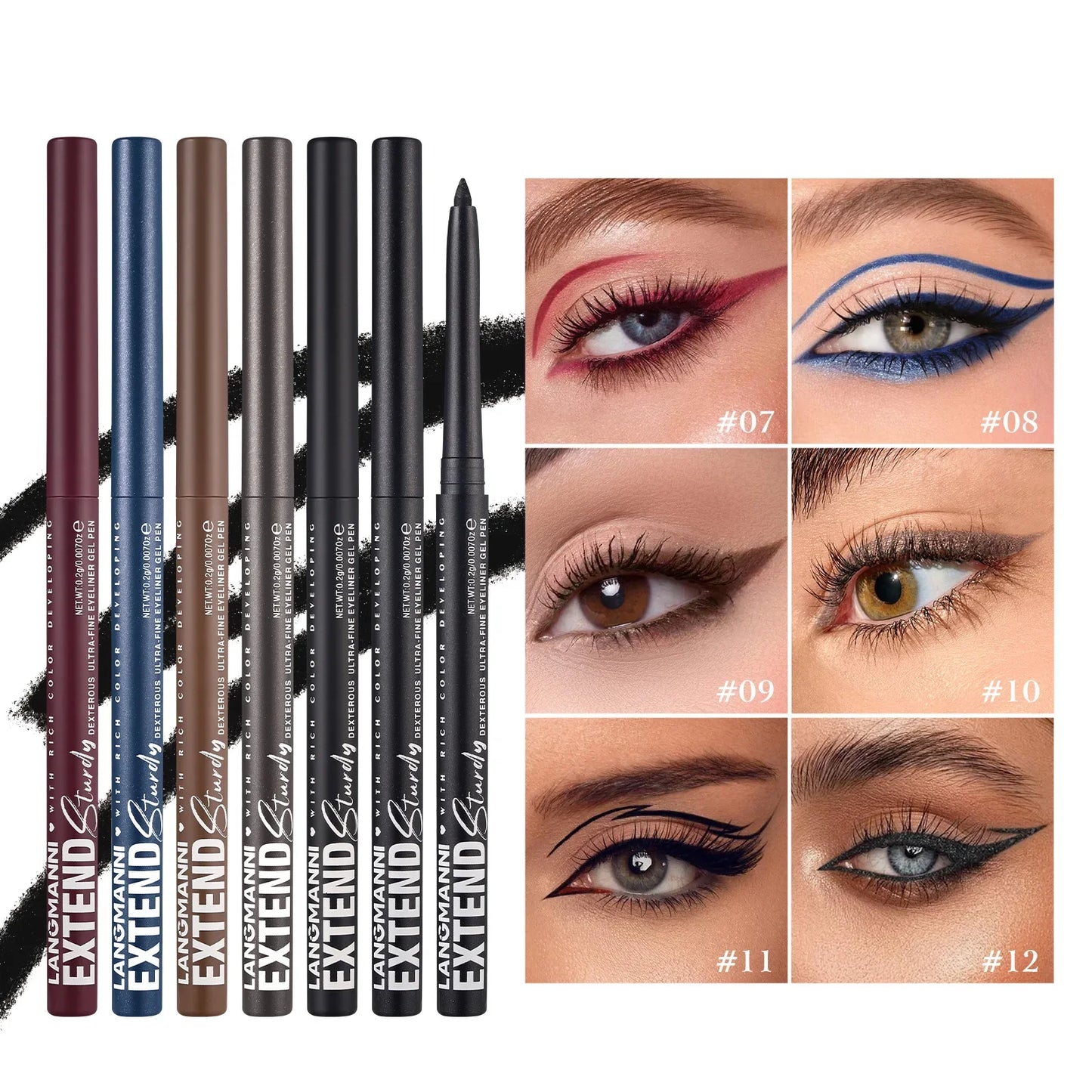 2-in-1 Waterproof Eyeliner & Eye Shadow Pencil | 12 Colors