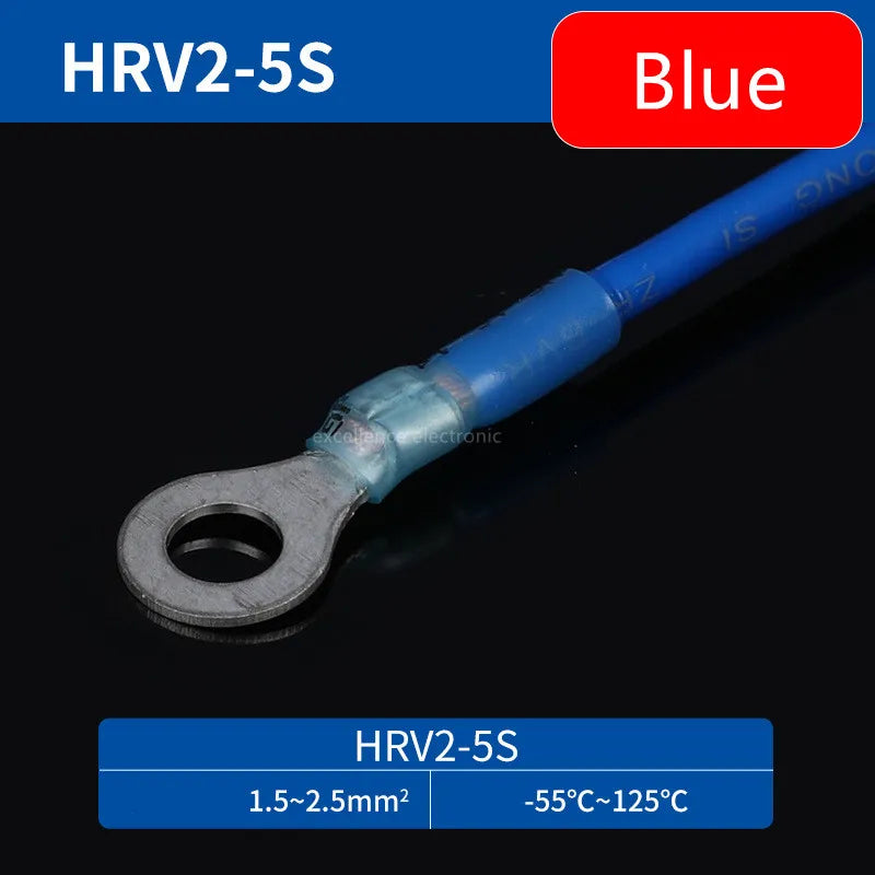 20PCS RV Circular Heat Shrink Waterproof End Male Female Plug Spring Quick Wiring Annular Pre Insulated Cold Pressed Terminal Peaceful Pleasures Health and Wellness RV2-M5 Blue
