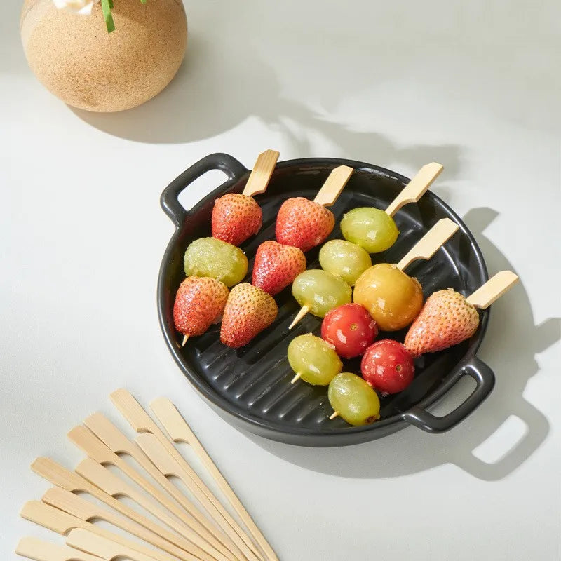 100/200PC Disposable Bamboo Skewer Sticks – BBQ, Fruit & Party