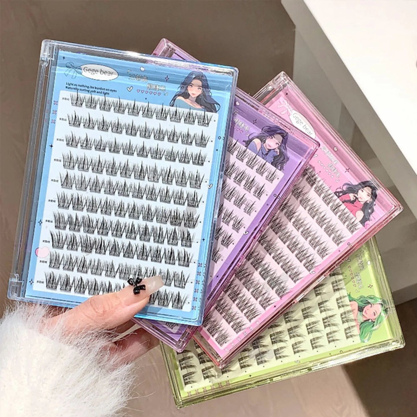 Glue-Free Cluster False Eyelashes C Curl 7-13mm Natural Look