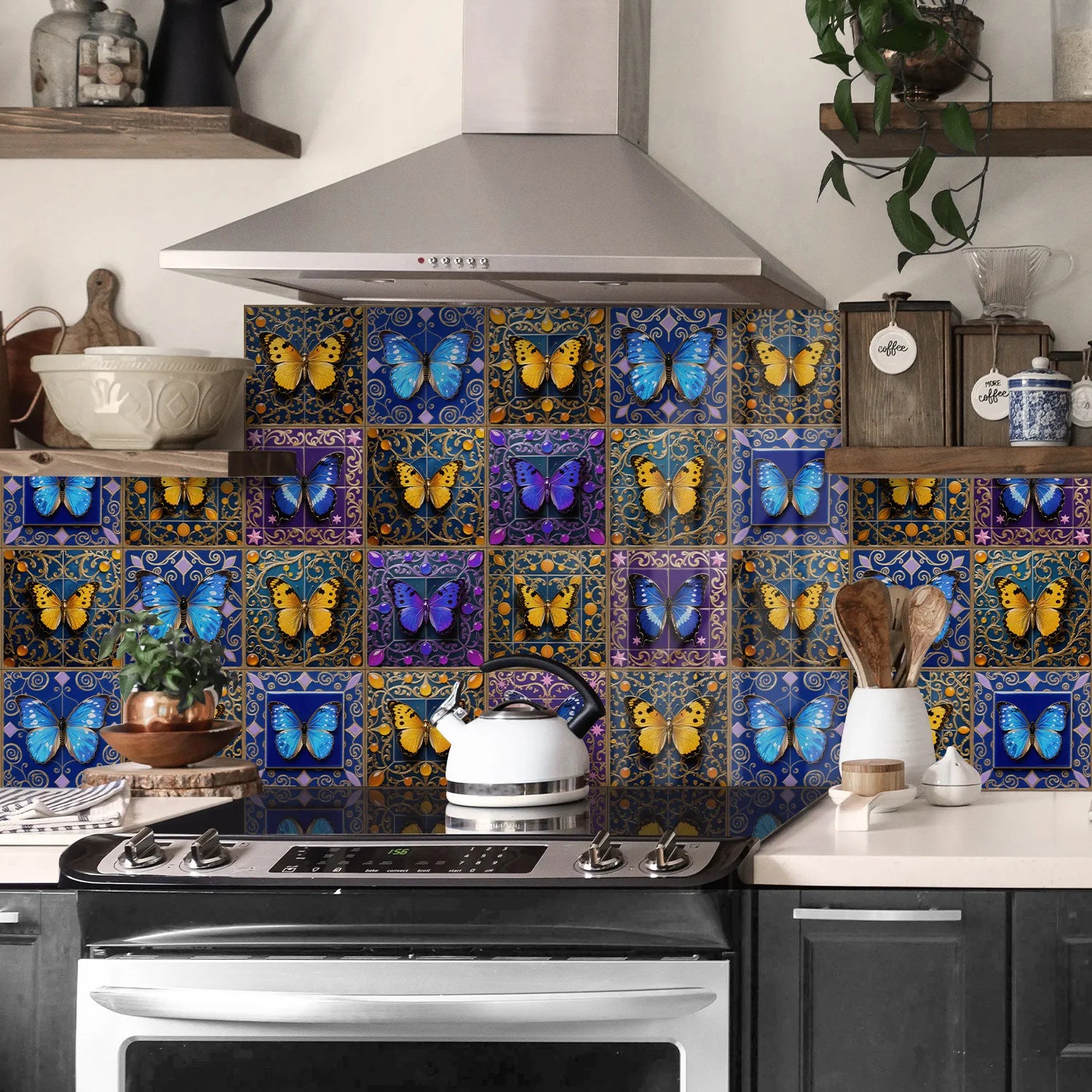 24 pieces European style flower tiles wall stickers Self-adhesive kitchen bathroom decorative ceramic tiles stickers glossy crys Peaceful Pleasures Health and Wellness