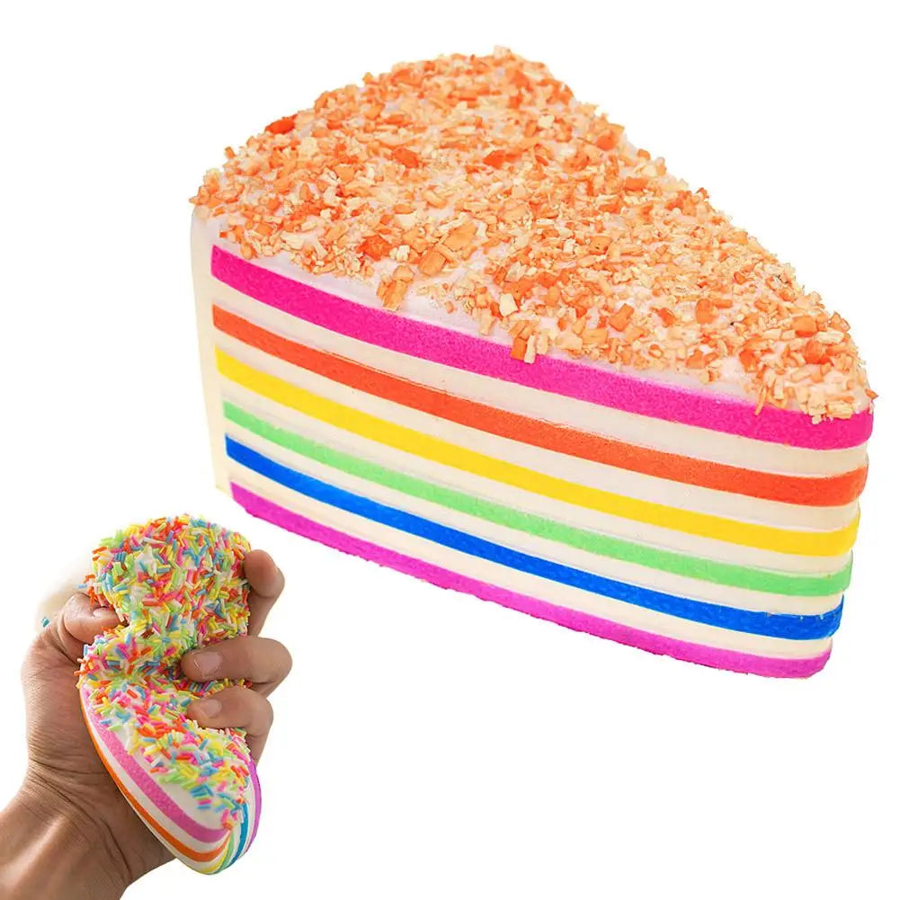 Rainbow Cake Squishy Slow Rising Stress Relief Toy – 14cm