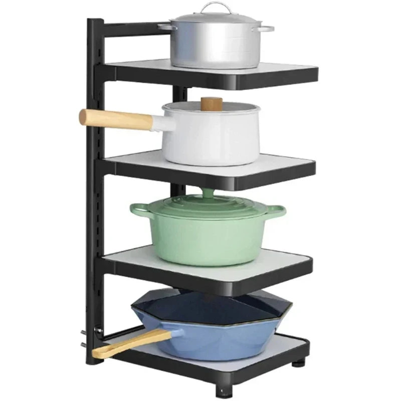 Multi-Layer Corner Kitchen Storage Rack | Carbon Steel