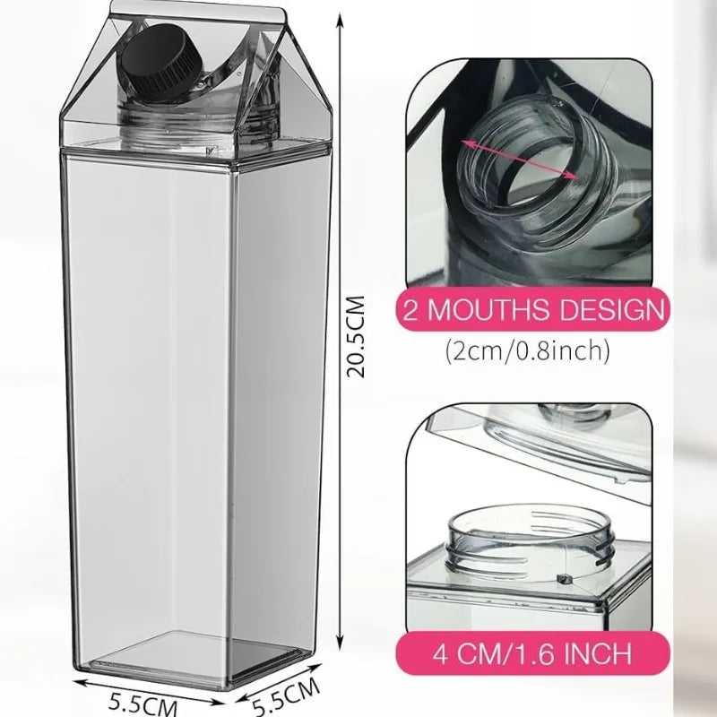 500ML 17OZ Plastic Clear Convenience Bottle New Reusable Juice Transparent Sport Leakproof Cup Box Milk Drinking Water Home Peaceful Pleasures Health and Wellness