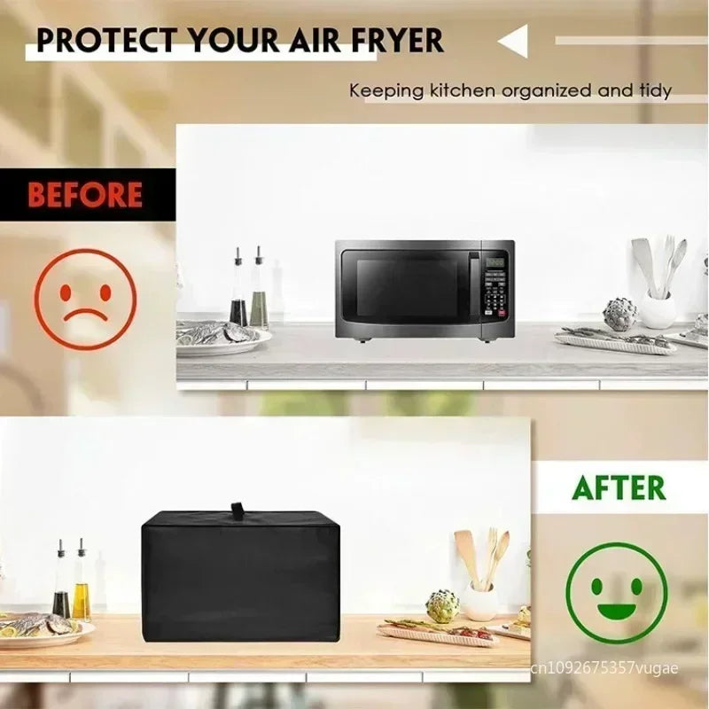 Portable Waterproof Microwave Cover Heat-Resistant Oxford Nylon Dust Cover Reusable Air Fryer Cover Case Dustproof Protective Peaceful Pleasures Health and Wellness
