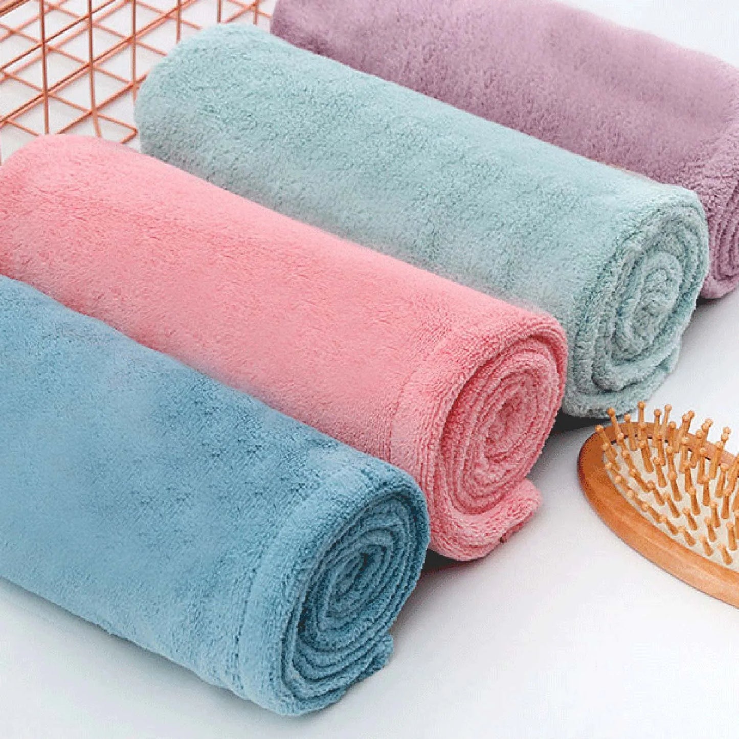 Coral Fleece Womens Hair Towel Extra Thick Bath Cap Soft Absorbent Quick Dry Hair Wrap Home Use Embroidered Headband Peaceful Pleasures Health and Wellness