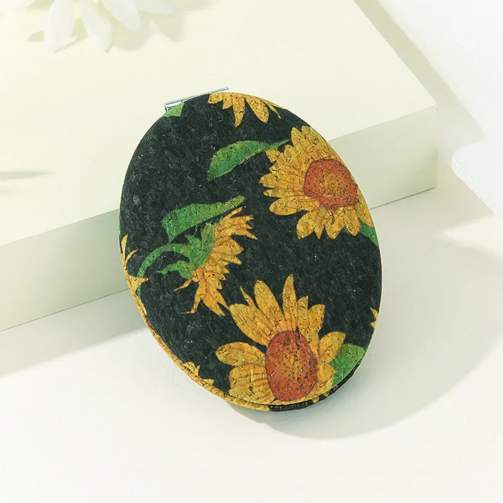 Cork Double-Sided Magnifying Compact Vanity Mirror | Foldable