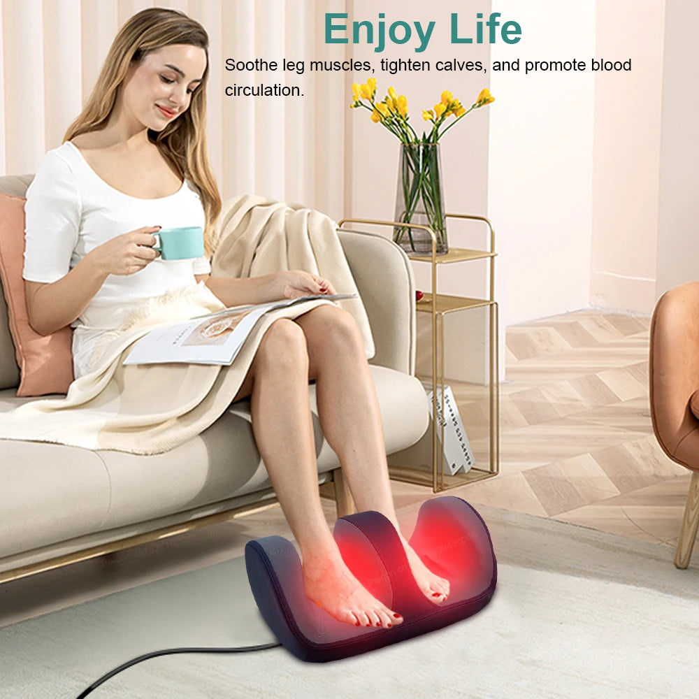 Electric Foot Massager Muscle Relaxation Leg Massager Heating Therapy Hot Compression Deep Tissue Pain Relief Foot Spa Machine Peaceful Pleasures Health and Wellness