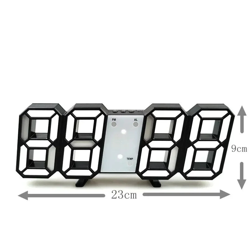 LED Digital Wall Clock – Time, Date, Temp & Alarm | Modern Décor