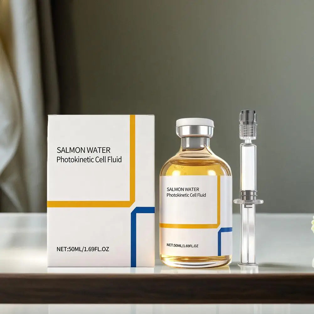Salmon Water Photokinetic Cell Fluid Moisturizing Lifting Firming Brighten Skin Texture Ampoule Needle Tube Anti-wrinkle Essence Peaceful Pleasures Health and Wellness