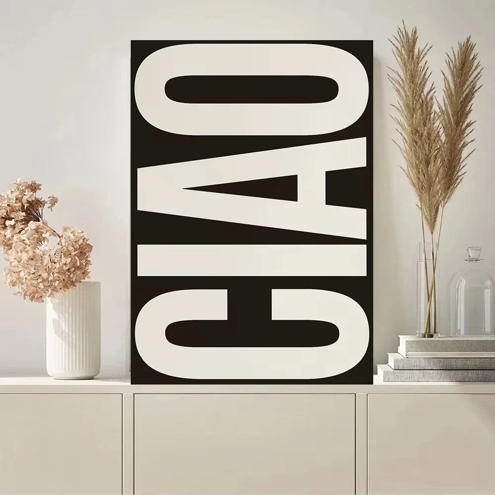Hello Inspired Ciao Wall Art Canvas Painting Love Inspirations Quote Posters Minimalisme for Living Room Home Decor Cuadros Peaceful Pleasures Health and Wellness