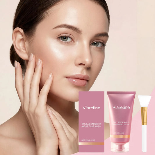 Collagen Facial Mask Brightening Moisturizing Firming Fade Fine Lines Improve Dullness Smoothing Glowing Wrapping Peel-Off Mask Peaceful Pleasures Health and Wellness