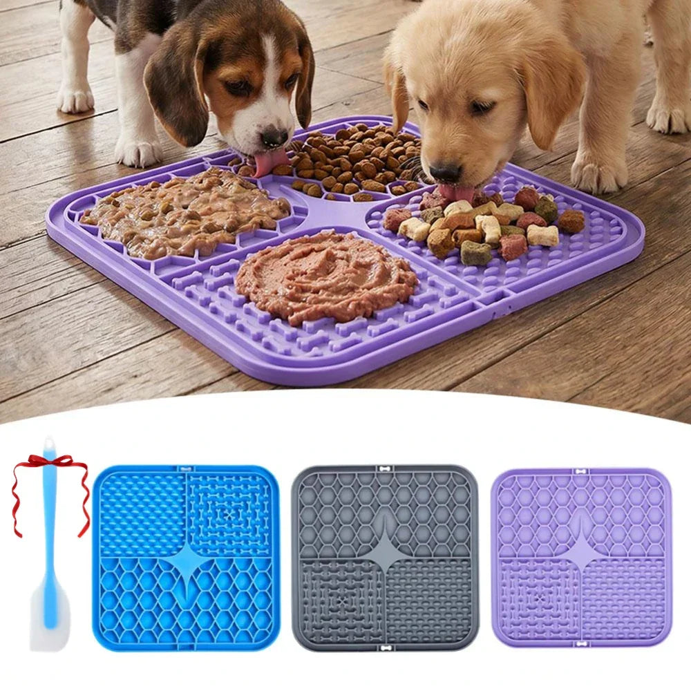 Silicone Pet Slow Feeding Mat With Suction Cups Dog Licking Plate Slow Feeding Mat Fun Feeding Tool Prevent Fast Eating Supplies Peaceful Pleasures Health and Wellness