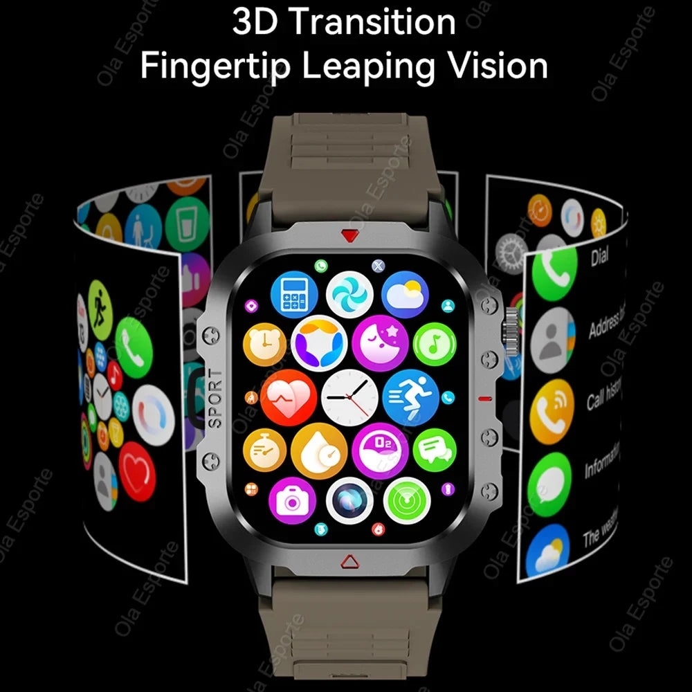 HW12 Military Sport Smartwatch 2.01" AMOLED Bluetooth 3ATM