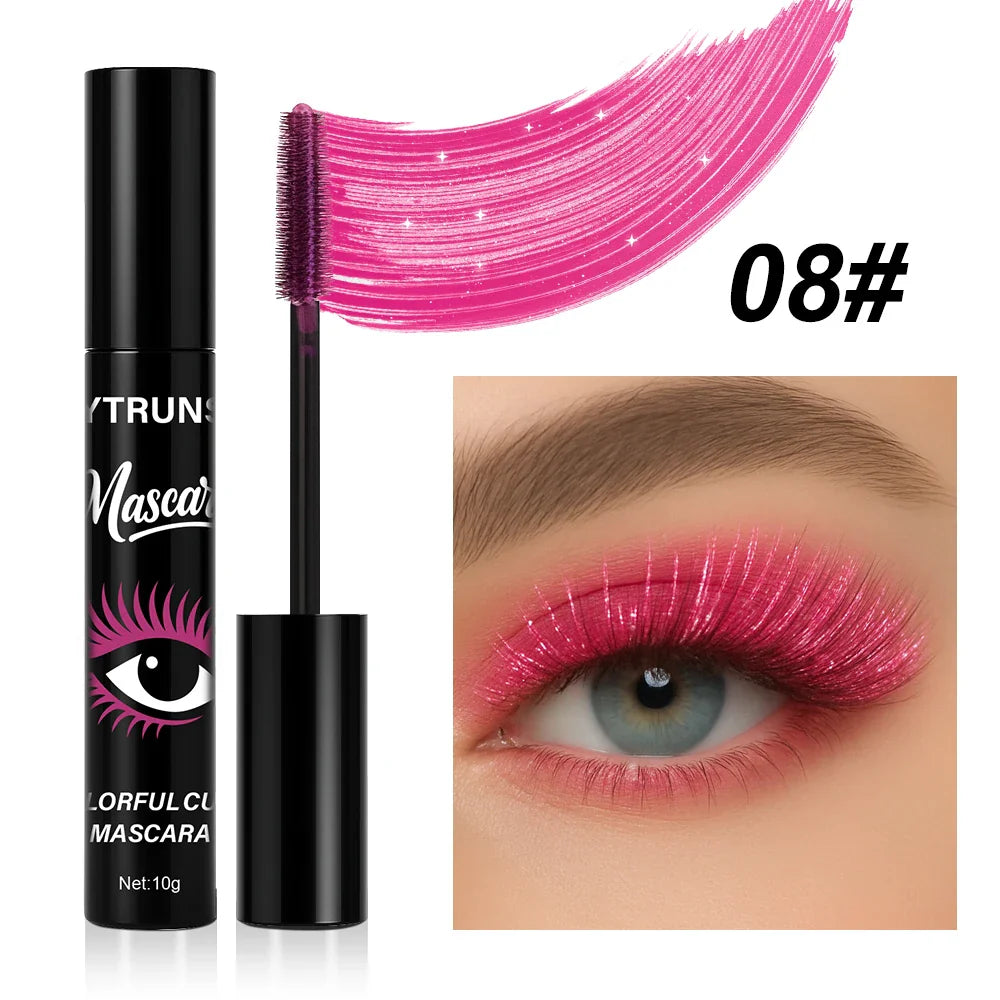 8 Color Glitter Mascara – Waterproof, Lengthening & Volumizing