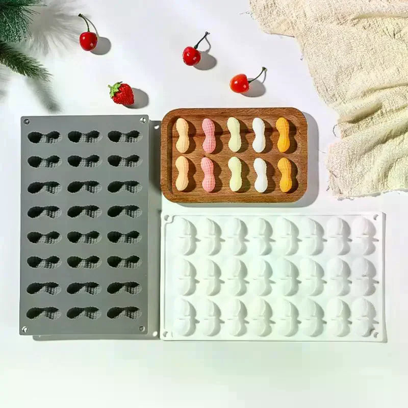 24-Cavity Peanut Silicone Mold for Chocolate, Mousse & Candles