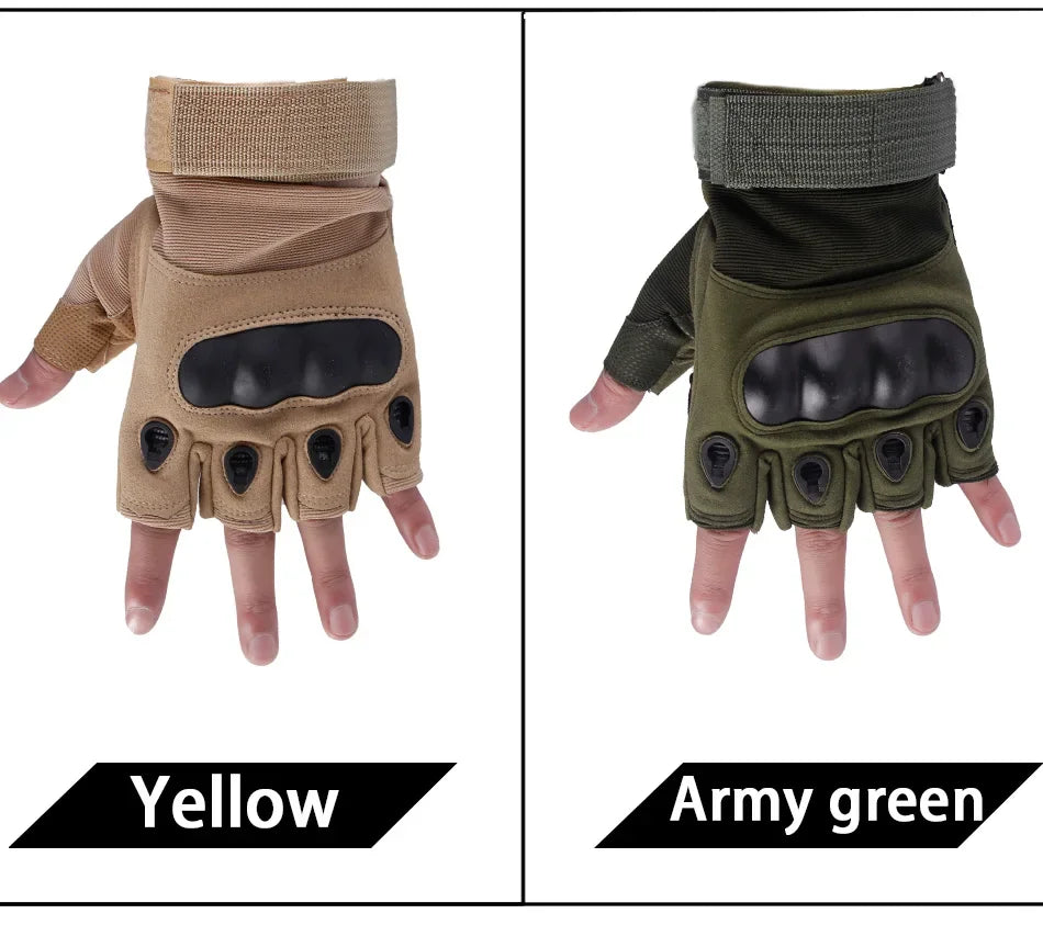 Tactical Hard Knuckle Fingerless Gloves – Combat & Shooting