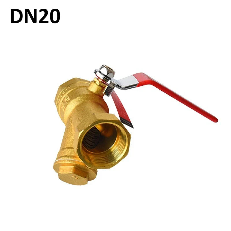 Brass Y-Strainer Filter Valve with Handle – 1/2" 3/4" 1"