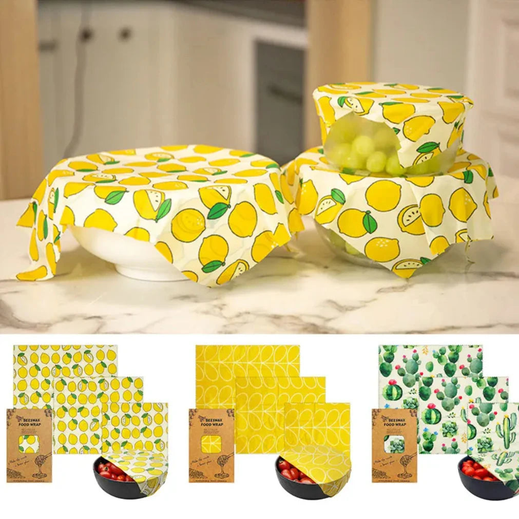 Organic Beeswax Food Wraps | Reusable Eco-Friendly Set of 3