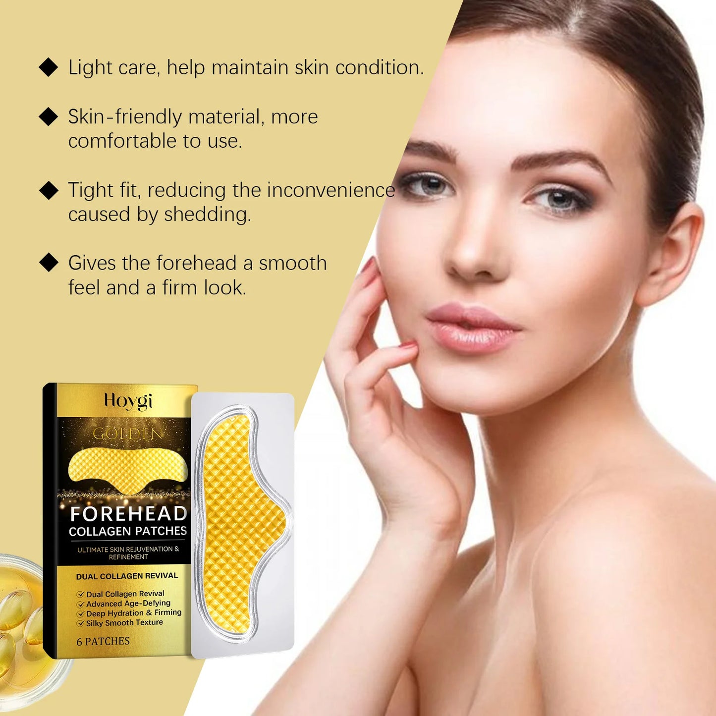 Collagen Forehead Wrinkle Patches Firming Lifting Anti-Wrinkle Fade and Smooth Fine Lines Reduce Dryness Tightening Skin Care Peaceful Pleasures Health and Wellness