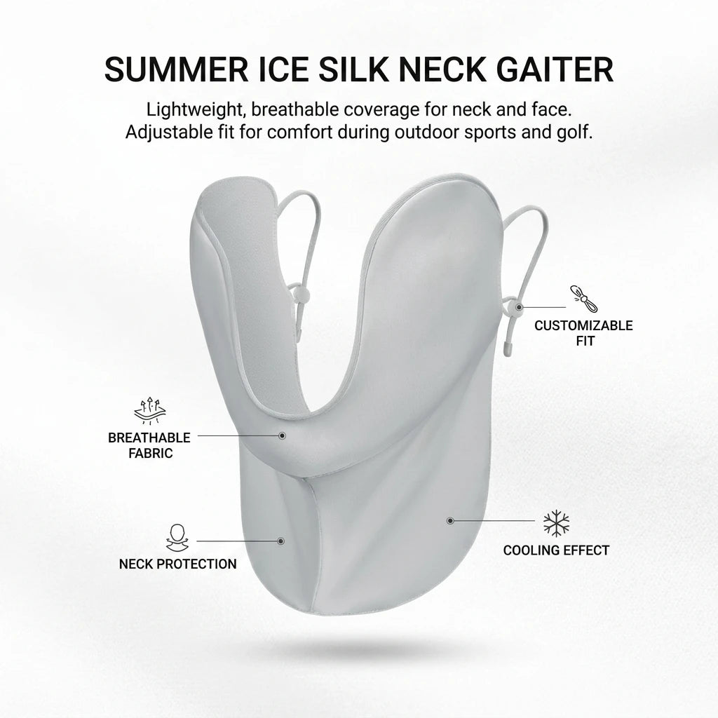 Ice Silk Sun Protect Mask For Women UPF50+ UV Protect Neck Cover For Outdoor Cycling Golf Peaceful Pleasures Health and Wellness