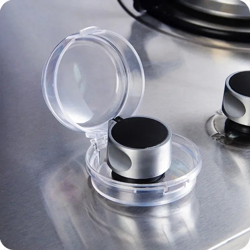 2 Pcs Household Gas Switch Protective Cover Child Proof Stove Oven Knob Covers Child Safety Lock Clear/Black Stove Guard Proof Peaceful Pleasures Health and Wellness