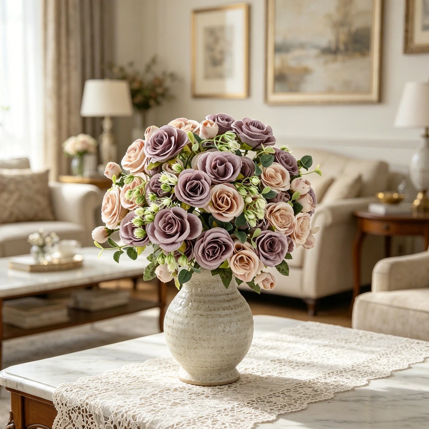 Silk Peony Artificial Flowers Bouquet for Wedding & Home Decor