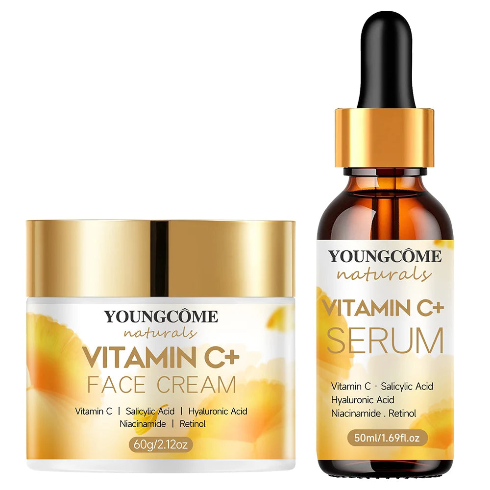 Vitamin C Face Cream Retinol Smooth Wrinkle Moisturizing Firming Hyaluronic Lightening Repairing Smooth Skincare Whitening Cream Peaceful Pleasures Health and Wellness 60and 50ml