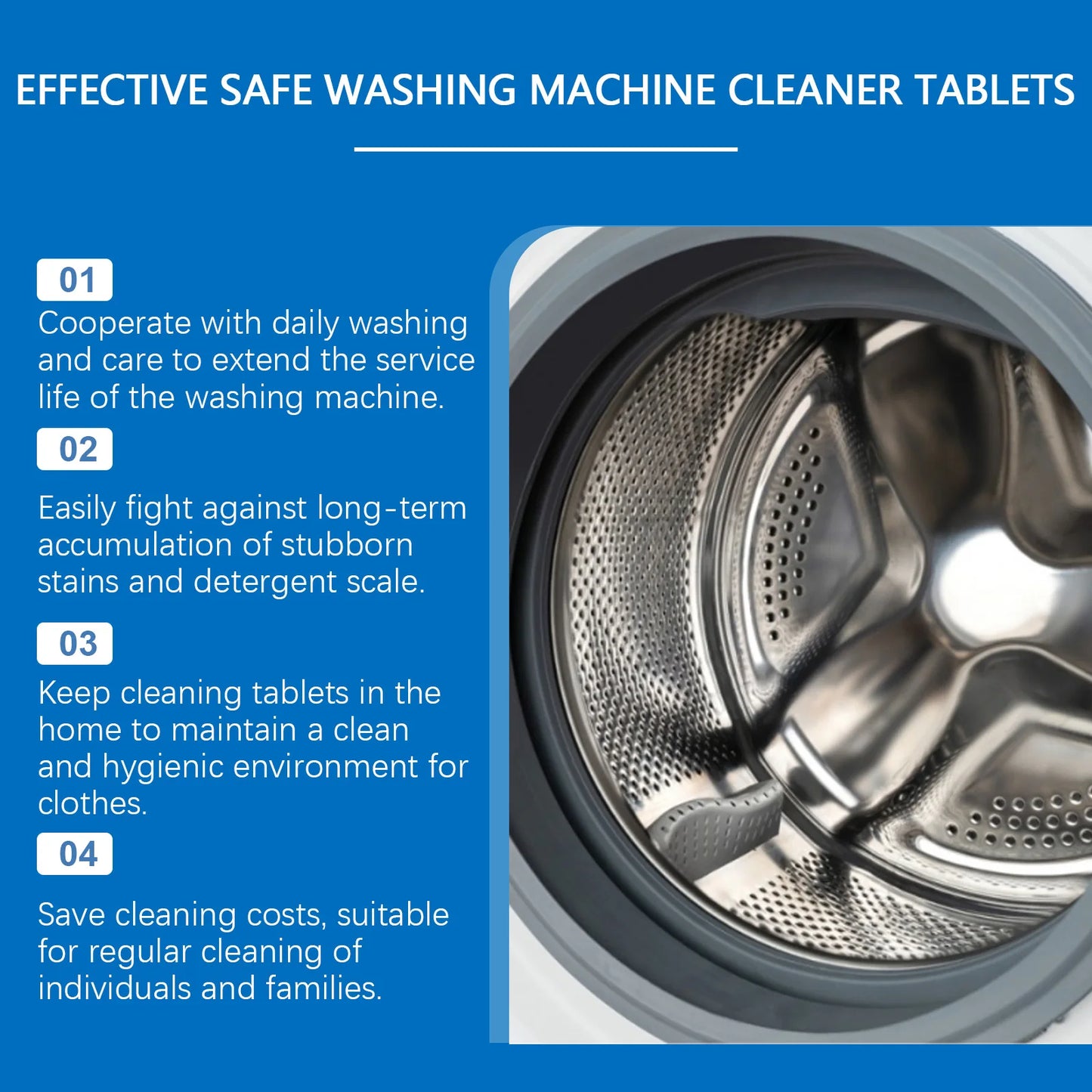 Washing Machine Cleaning Tablets Deeply Cleans Washing Machine Drum Removes Dirt&Odors Household Washing Machine CleaningTablets Peaceful Pleasures Health and Wellness
