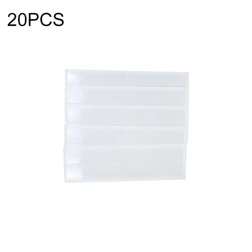20pcs Plastic Tag Pockets Clear Small Label Holders Transparent Self-Adhesive Index Card Pockets Peaceful Pleasures Health and Wellness 20pcs