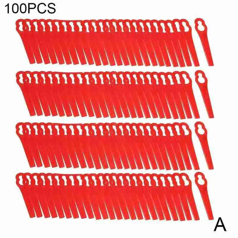 100-Pack Plastic Grass Trimmer Blades | Cordless Strimmer