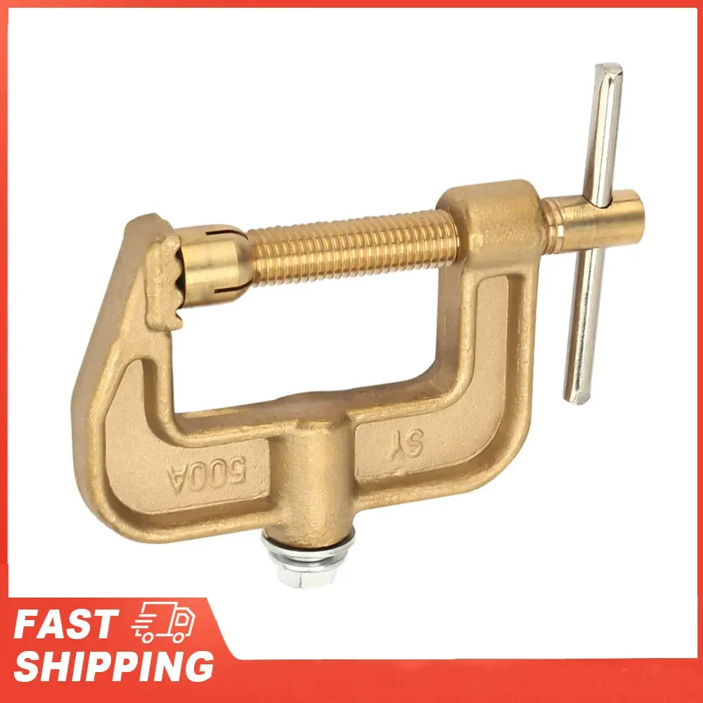 Power Ground Earth Clamp 500A Brass Material Classical G Shape