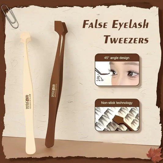 Anti-Stick False Eyelash Tweezers | 45° Applicator Tool Eyelash Applicator Tool Peaceful Pleasures Health and Wellness