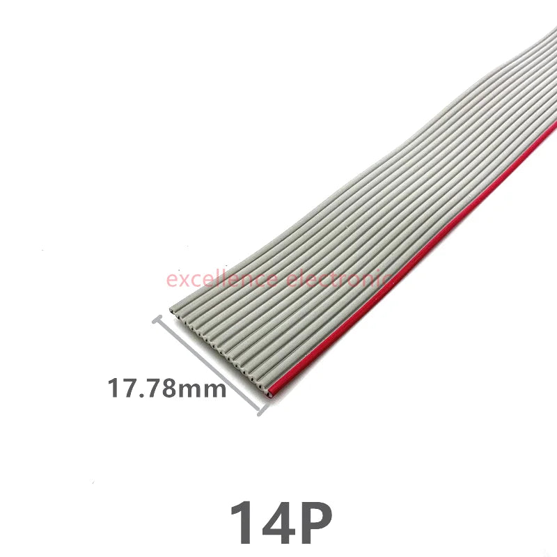1/2/5/10Meter 6P/8/10/14/16/20/26/30/34/40/50/60 Pin 1.27mm Pitch Gray Flat Ribbon Cable 28 AWG Wire For 2.54mm FC IDC Connector Peaceful Pleasures Health and Wellness 14P 10Meter