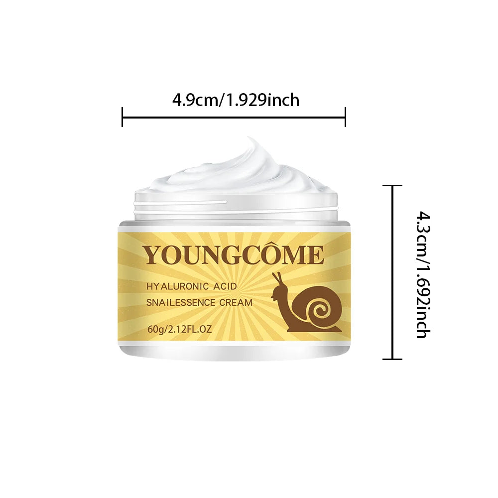 Snail Hyaluronic Acid Essence Cream Deeply Nourishes Skin Improve Roughness Tighten Skin Repair Damaged Skin Smooth wrinkles Peaceful Pleasures Health and Wellness 60G