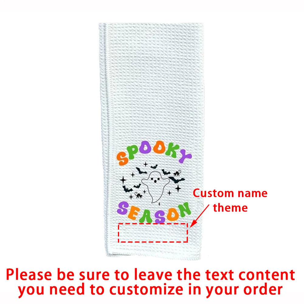 Custom Halloween Dish Towel | Personalized Kitchen Tea Towel
