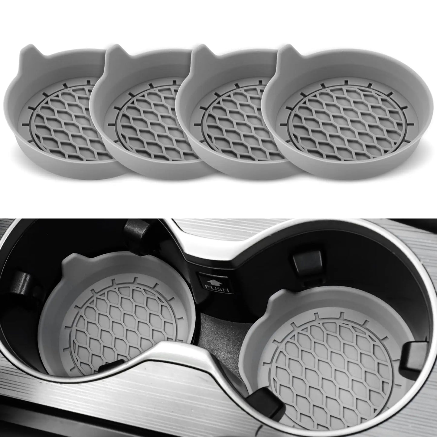 8cm Silicone Car Cup Holder Coaster – Anti-Slip Waterproof