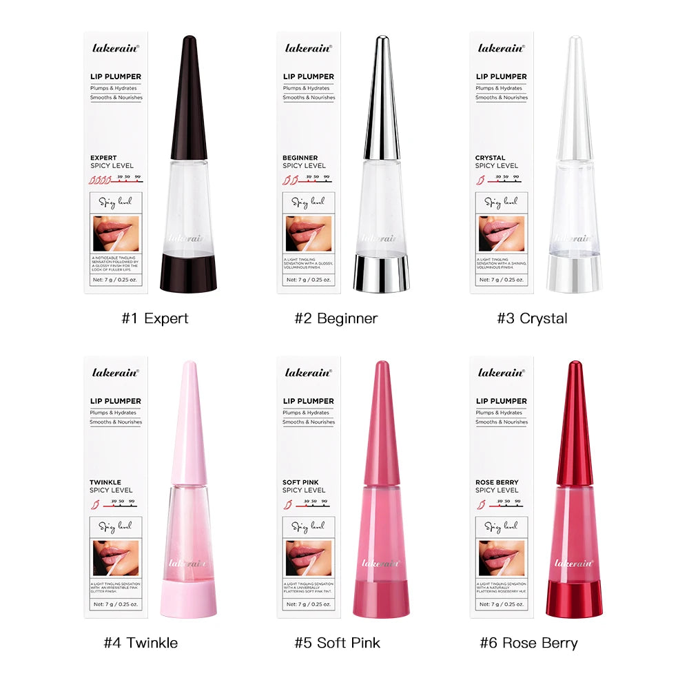 Lakerain Lip Plumper Deep Hydration Long-Lasting Nourishment High-Shine Gloss Shining Voluminous Finish Lip Moisturizing Liquid Peaceful Pleasures Health and Wellness Set 4
