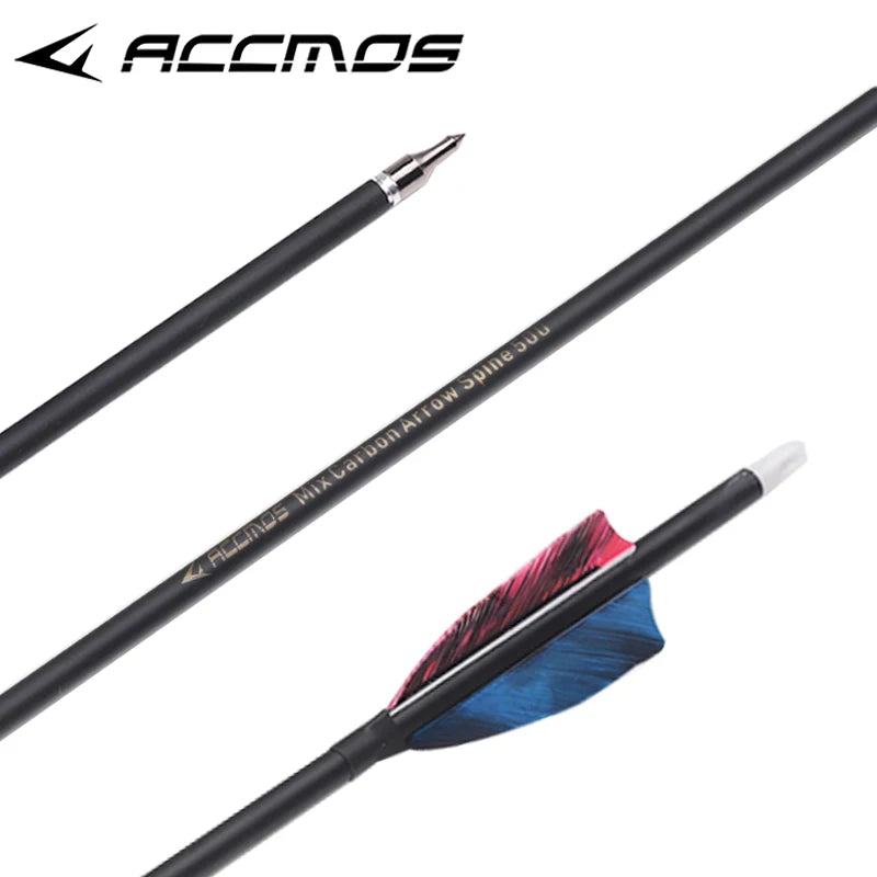 6 ID6 Sp500 Archary Carbon Arrows Turkey Feather 100 125gr Tips